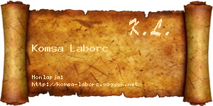Komsa Laborc névjegykártya